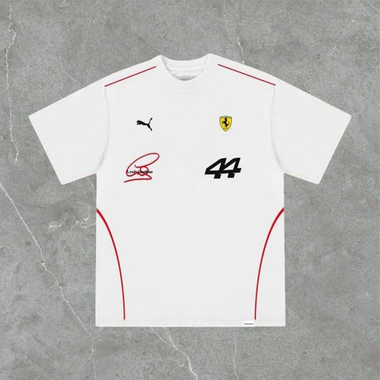 Polera Ferrari Blanca L. Hamilton 2026