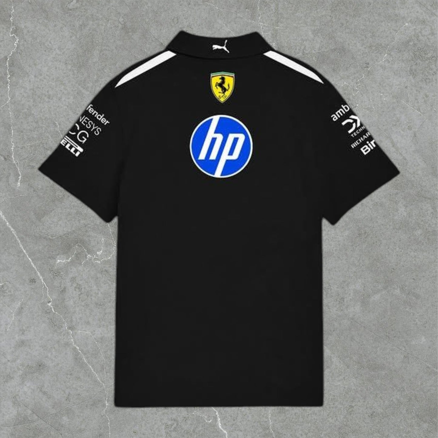 Polera Negra Ferrari Pique 2026